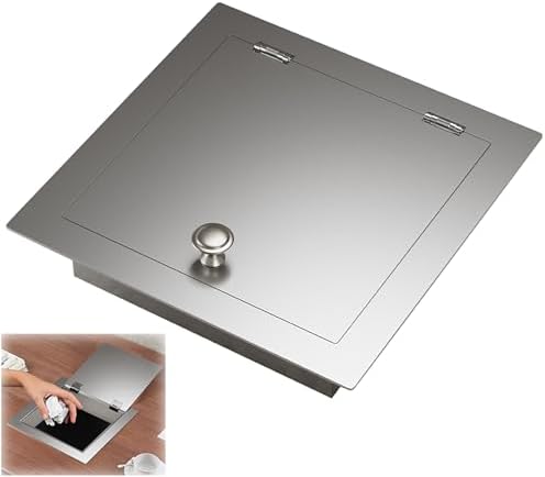 Stainless Steel Countertop Trash Can Lid - Square Black Garbage Bin Cover Replacement for Kitchen, Bathroom & Office - Durable & Stylish Waste Can Topper