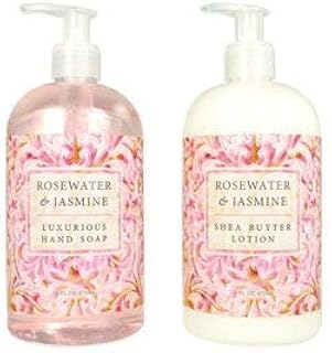 Greenwich Bay Trading Hand Soap & Hand and Body Lotion, 16 Ounce Bundle Set (Rosewater Jasmine)