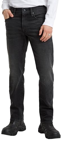 G-STAR Raw - Mens Mosa Straight Jeans, Color Worn in Black Moon, Size: 27W x 32L