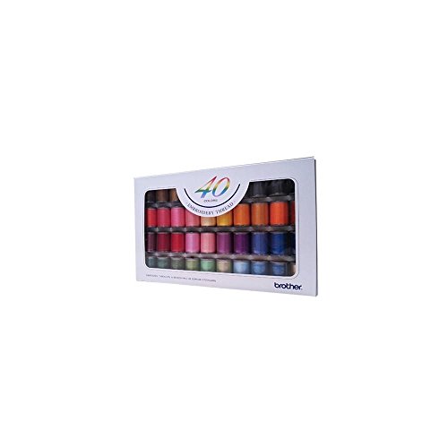 Brother 40 Assorted Embroidery Threads, Multi-coloured, 60