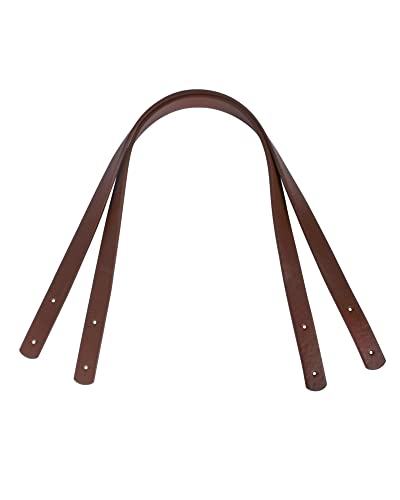 besbomig 2 Pièces Bandoulières en PU Anse Poignées de Sac à Main de 60cm Couleur Unie Sangle avec Rivet Accessoire pour Sac à Main Portefeuille,Marron