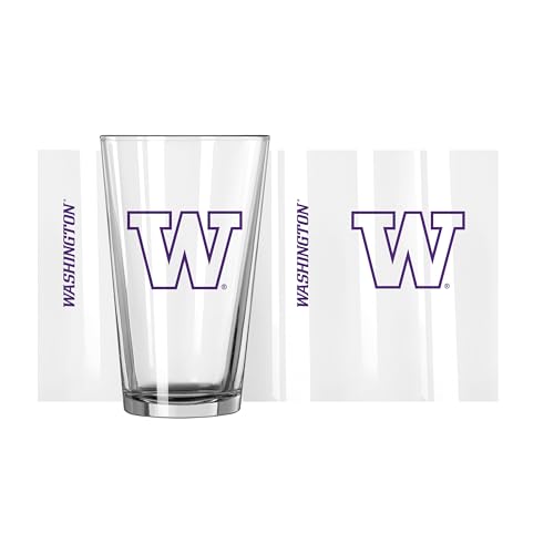 Image of Logo Brands NCAA 16 oz Pint Glass - Durable Glass With Bold Team Color- Chip-Resistant Rim Drinkware For Fans, Tailgates, Home Bars & Everyday Use