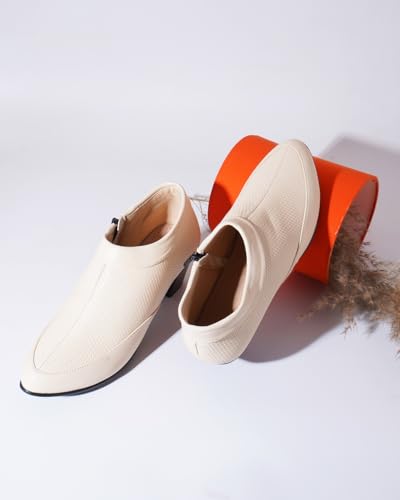Image of TRYME and Stylish Stunning Block Heel Extra Cushion Inner Sole Boots with Zip Look for Womens and Girls