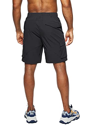 Pudolla Men's Hiking Cargo Shorts Quick Dry Outdoor Travel Shorts for Men with Multi Pocket for Fishing Camping Casual