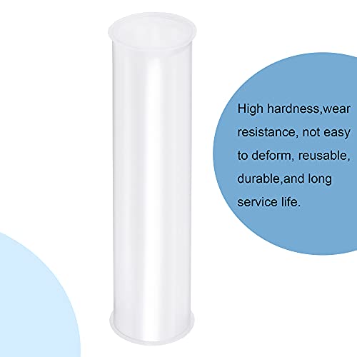 Image of MECCANIXITY Clear Storage Tube 1 5 /8 inchx7.5 inch(41mmx190mm) Lightweight for Bead Containers, Craft, DIY with White Caps 5 Pack