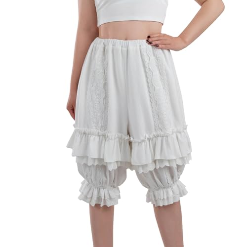 Nuoqi White Ruffle Bloomer for Women Cotton...