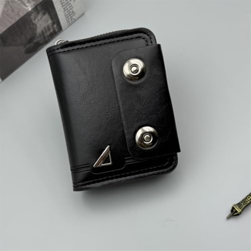 Mens Blocking Wallets Zipper Leather Wallet for Men Bifold Card Holder08（black）