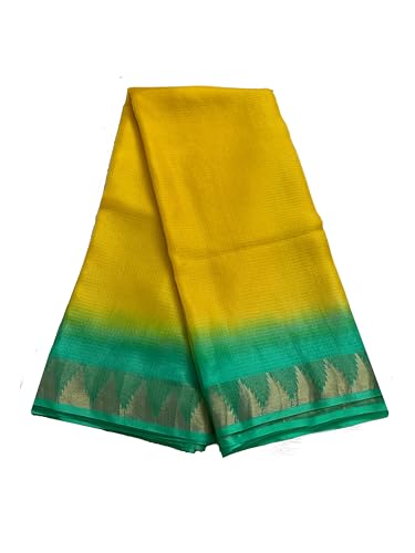 Image of Women's Bhagalpuri Pure Kota Doria Silk Net Saree With Temple Zari Border and Running Blouse Piece