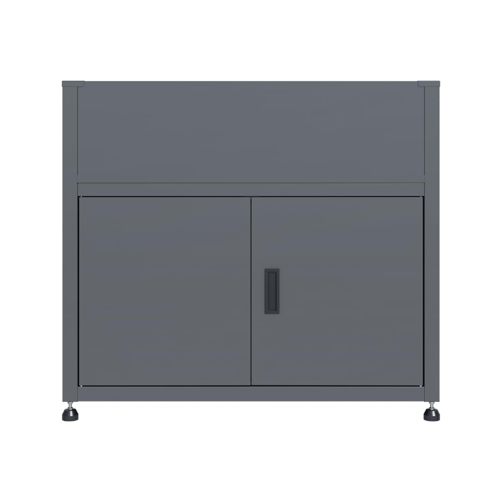 Armoire de Jardin 100cm avec Jardinière Intégrée, Gris Anthracite | Acier Galvanisé, Rangement Extérieur