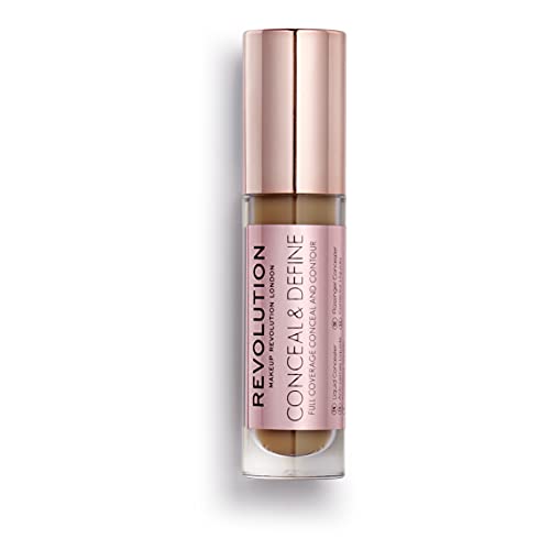 Revolution Conceal & Define Concealer, Lightweight, Long-Lasting, Full Coverage Face Makeup, C13.5, 4g