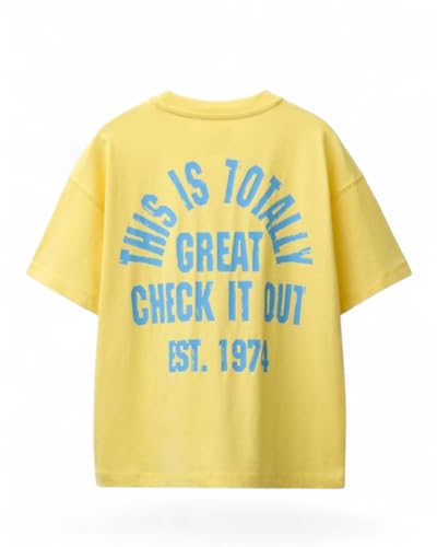 Image of Alan Jones Clothing Boys Oversized Cotton Printed T-Shirt | Round Neck, Short Sleeves, Casual Wear