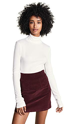 Image of Splendid Women's 1x1 Rib Long Sleeve Turtleneck Shirt, XX-Large, White