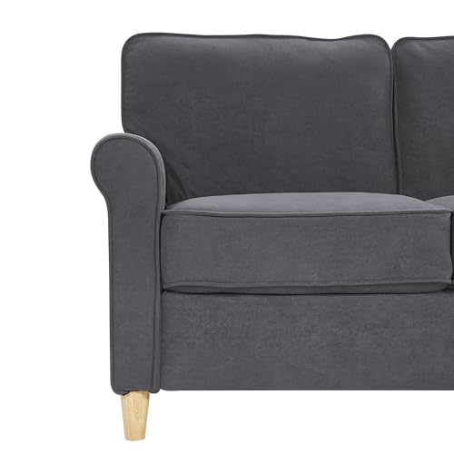 3-Sitzer Sofa in Grau aus Samtstoff Retro-Stil Traditionell-Modern Ronneby – Bild 8