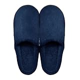 [IkucheL] あったか スリッパ ルームシューズ 室内 もこもこ 北欧 冷え対策 男女兼用 おしゃれ 冬用 (ネイビー, 日本の靴のサイズ寸法, 大人, 長さ・寸法・重量（範囲）, 26.5 cm, 28.0 cm)