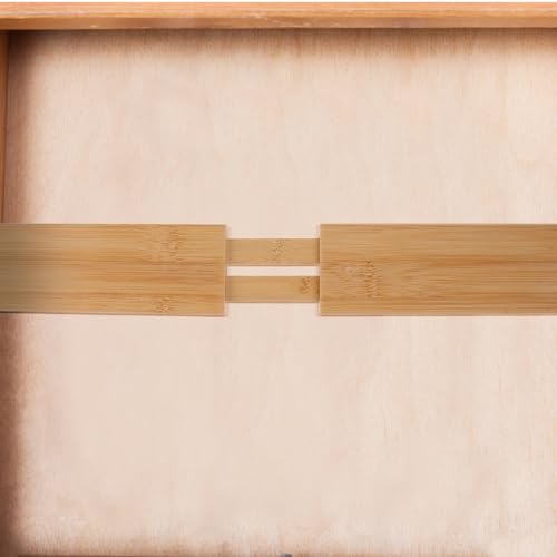 Divisor de cajones ajustable de bambú resistente SHOWERORO para el hogar 7