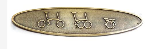 2 x decalcomanie metalliche in rilievo per adesivo metallico Brompton in bronzo laccato grezzo