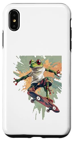 Rad Frog �X�P�[�^�[ ������ �X�P�[�g�{�[�h �f�U�C�� �X�}�z�P�[�X iPhone XS Max �p