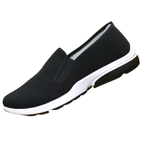Zapatos de tela antiguos de Beijing, zapatos chinos tradicionales de Kung Fu para artes marciales de Beijing, zapatos de lona cómodos y transpirables con suela de goma, Black, 38 2/3 EU