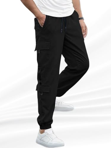 Image of Men's Track Pant Combo - Cargo Style Jogger Pants | Lycra Blend | Full Elastic Waist | Comfortable Casual Bottoms