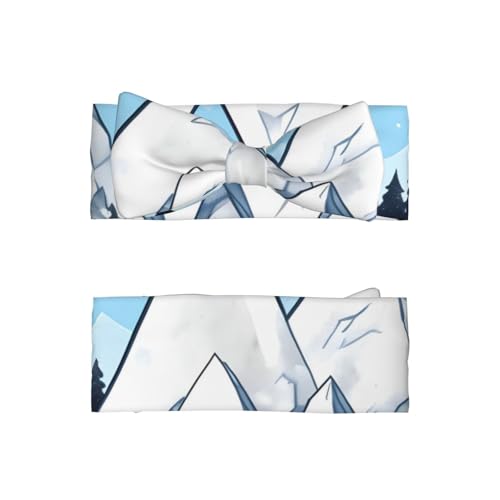 Snow-Capped Mountains Baby Bow Headband, Soft Baby Bow Hair Accessory For Newborn Babies, &*Toddlers, Kids.2