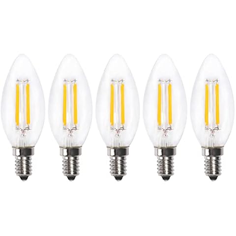 E14 Dimmable LED Bulb,4W 40W Equivalent,Small Edision Screw,Warm White 2700K,400lm,5 Pack Cover