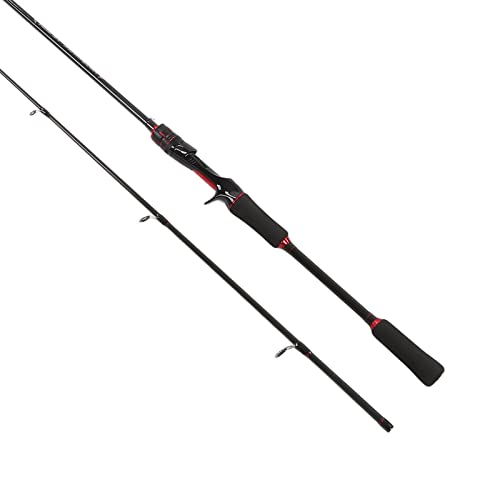 RASTKY Canne à Pêche Baitcaster en Carbone Léger, Outil Puissant pour Matériel de Pêche en Eau Douce et Salée, 1.8m (Poignée de Pistolet 1,8 m)