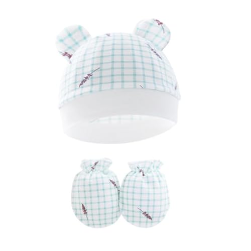 Soft Breathable Baby Hat and Mittens Set for Newborns Cotton Comfortable Fetal Caps Gentle Protections for 0-6 Months