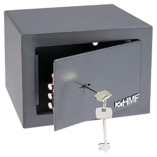 HMF petit coffre fort à clé 23 x 17 x 17 cm, anthracite
