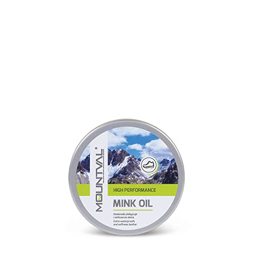 Mountval Mink Oil, Huile de Qualité pour Chaussures, Nourrissante Imperméabilisante pour Cuir, 100 ml