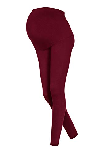 DeDavide Lot de 2 leggings de grossesse en coton S-XXL - Rouge - Medium Cover