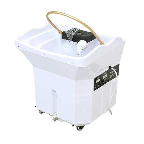 Head Spa Equipment - Lavabo para masaje, champú, cama con depósito de agua de 60 L, 4 rodillos universales (blanco)
