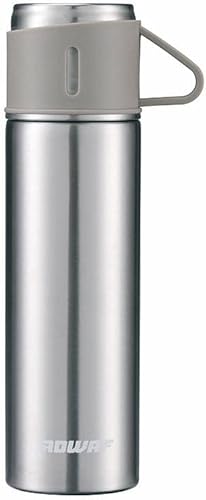 ADWAF 304 Stainless Steel Thermo 500ml/16.9oz Double Wall Insulated Vacuum Bottle With Cup Handle | Hot & Cold Drink Water Flask For Travel, Beverage, Coffee, Tea.Reusable, Durable Leak-proof (Silver)