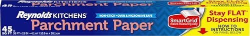 Reynolds Kitchens Stay Flat Parchment Paper Roll with SmartGrid, 45sq ft