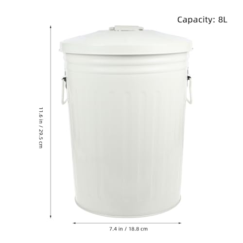Caneca de basura rectangular Beige de hierro 8L miniatura 2