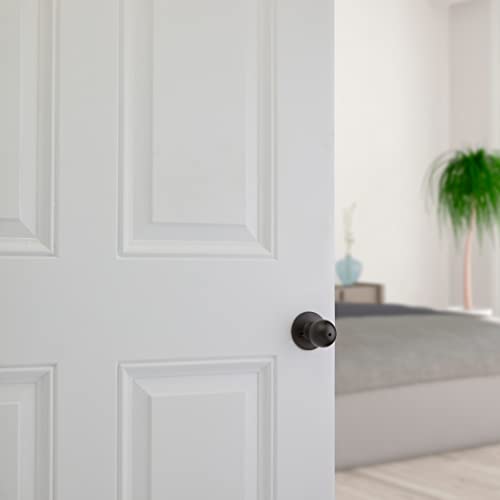 Kwikset Polo Interior Privacy Door Knob with Lock, Door Handle For Bathroom and Bedroom, Venetian Bronze Keyless Turn Lock Doorknob - image 4