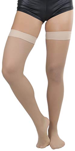 Image of ToBeInStyle Womens Classic and Chic Micro Mesh Net Thigh High Stockings