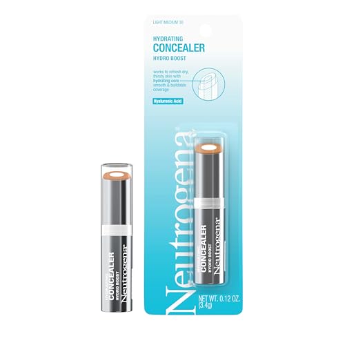 Image of Neutrogena Hydro Boost Hydrating Natural Concealer Stick For Dry Skin, Oil-Free, Lightweight, Non-Greasy And Non-Comedogenic Cover-Up Makeup With Hyaluronic Acid, 30 Light /Medium, 0.12 Oz