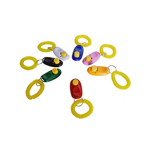 iplusmile 7個 色 ペットトレーニングクリック音器 リストストラップ付き 犬 猫 鳥用 耐久性メタル製 しけ 基服従 小技習得 音声トレーニングツ