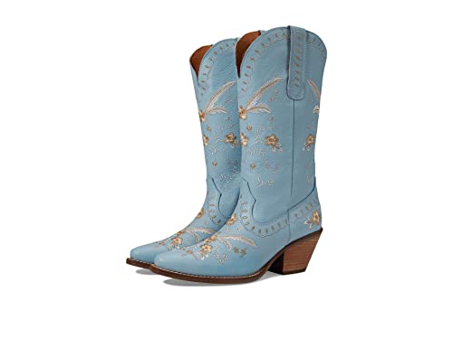 Image of Dingo Womens Full Bloom Floral Round Toe Casual Boots Knee High Mid Heel 2-3 inch
