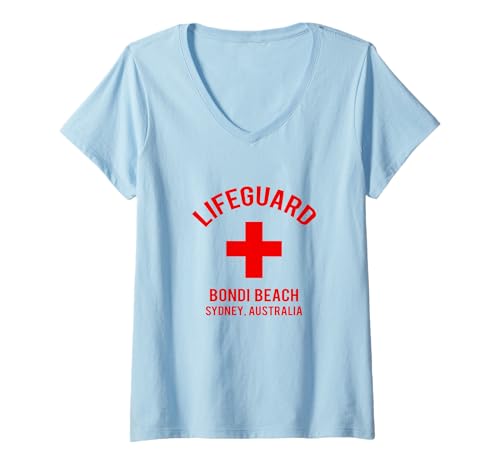 Damen Lifeguard Bondi Beach, Sydney Australia Beach T-Shirt mit V-Ausschnitt