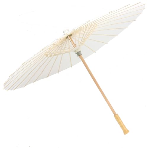 WUKUAIER 33 Inch White Paper Parasol Umbrella for Wedding Decor
