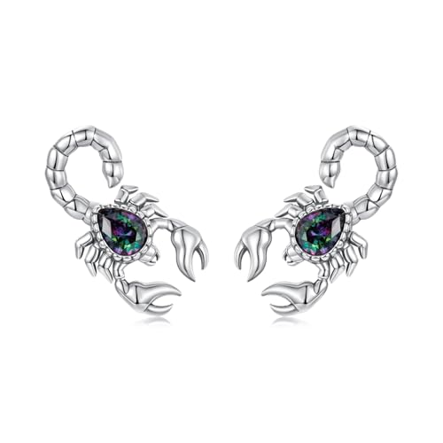 Kerraom Pendientes de Escorpión Plata 925 para Mujer - Estilo Vintage y Gótico, Pendientes Escorpión de Animales para Mujeres y Niñas, Hipoalergénicos, Regalo Alternativo