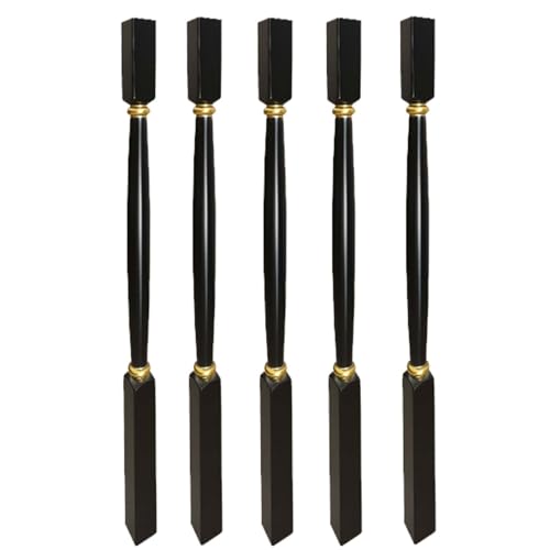 Balustres d'escalier carrés 5,1 cm avec vis de fixation pour barreau de rampe intérieur noir