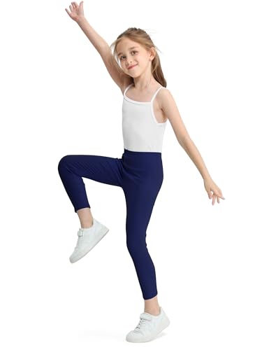 Cooraby 4 Pack Girls Cotton Leggings Ankle Length Leggings Footless Soft Warm Stretchy Tights Pants for Kids4