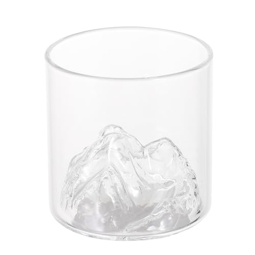 HYTROVE 2 Piezas Taza de Té Estilo Japonés Vidrio Transparente Copa Whisky Montaña Pequeña Diseño Amplio Fácil Limpieza Hogar Bar