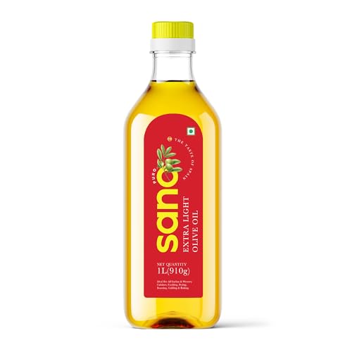 Image of Sano Extra Light Olive Oil 1 Litre | Product of Spain | Ideal for All Indian and Western Cuisines | Perfect for Cooking, Frying, Roasting, Grilling, and Baking | Versatile and Smart Cooking Oil