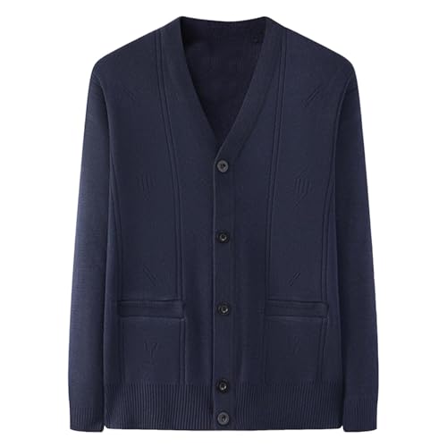 Cambkatl Men's Winter Fleece Lined Cardigan Sweaters - Slim Fit Button Down V Neck Casual Long Sleeve Knitted Outerwear