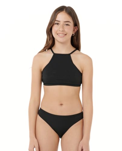 Rip Curl Girls' Premium Ribbed Swimsuit Bikini Set