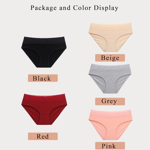 Cameway 5 Pack Womens Underwear Cotton Bikini Panties Lace Soft Hipster Panty Ladies Stretch Full Briefs2