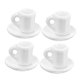 Warmhm Miniatur-Set Aus Porzellan Für Puppenhaus Inklusive Mini-teeservice Und Untertassen Für Authentische DIY-Dekoration Und Modellbauausstellungen